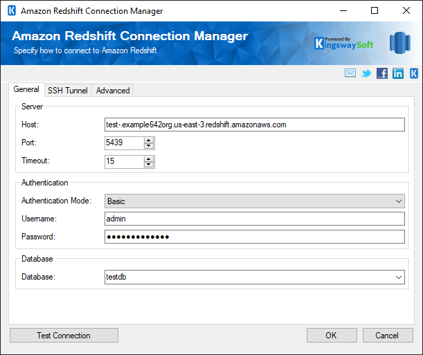 Amazon RedShift Connection Manager